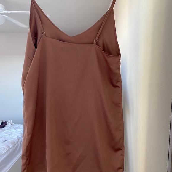 Carli Bybel x Misguided Rose Gold Slip Dress US 4 - Picture 9 of 9